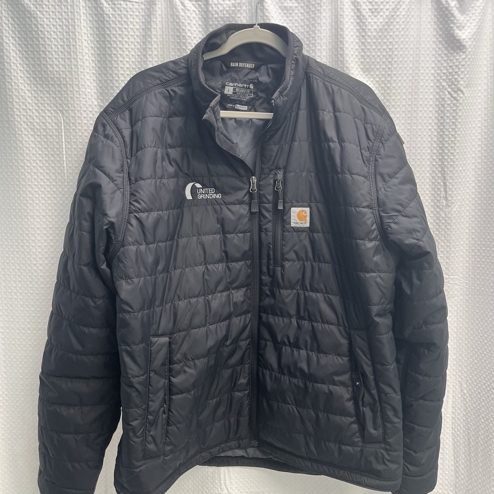 Carhartt Gilliam Black Rain Defender Puffer Jacket Large ‎ Workwear Outdoor READ
